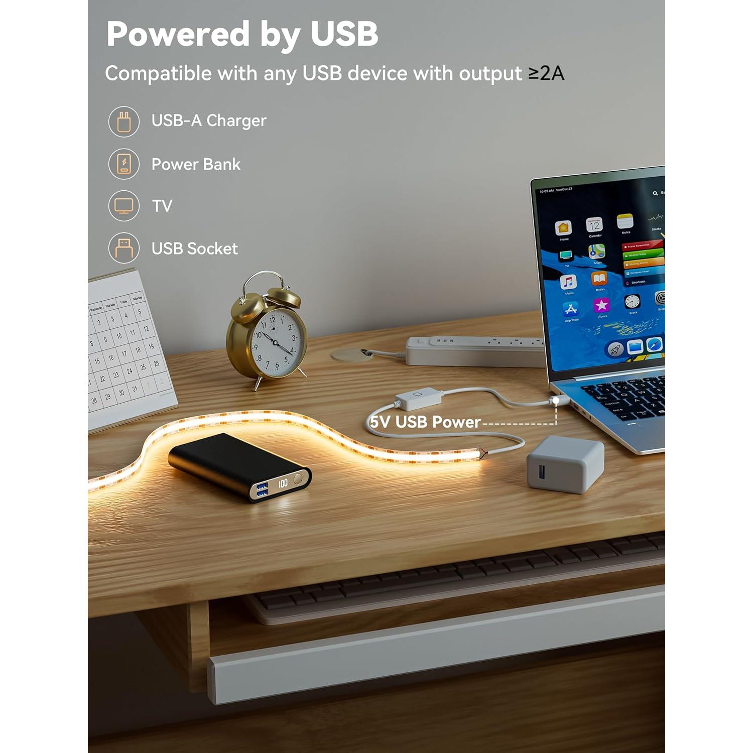 Tira LED COB MIWISE 2m 2700K USB Dimerizable Táctil