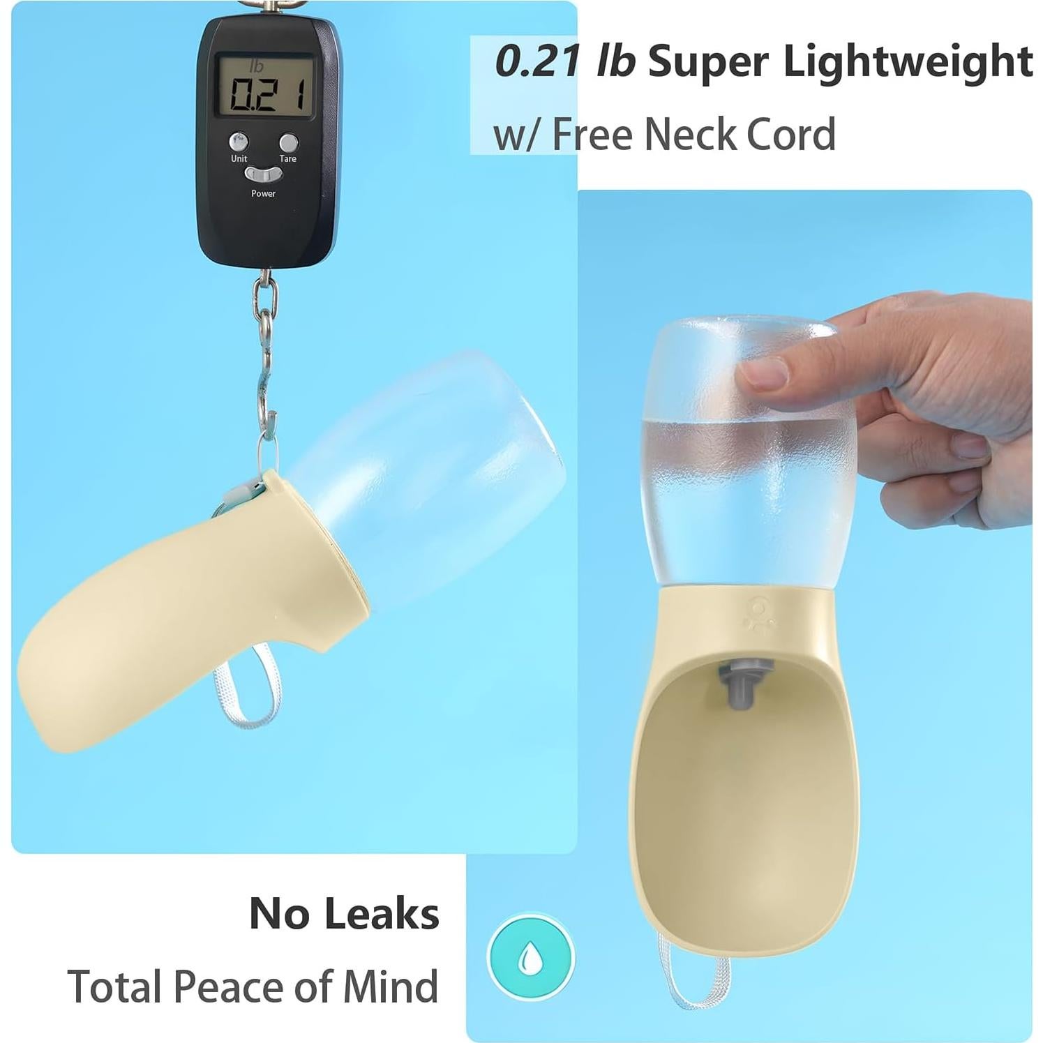 Botella de Agua para Perros Kalimdor 350ml a Prueba de Fugas