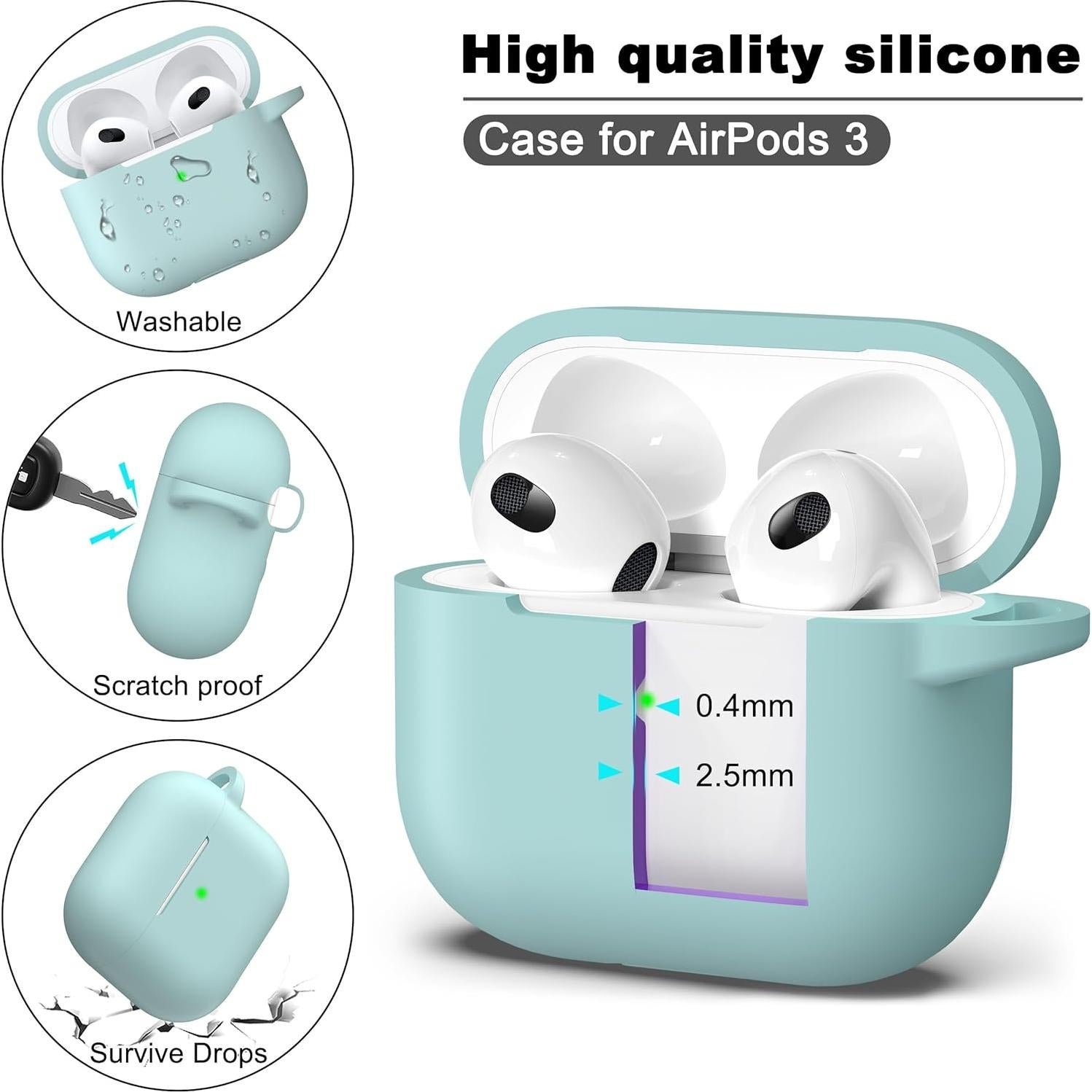Funda de Silicona R-fun para AirPods 3 - Turquesa
