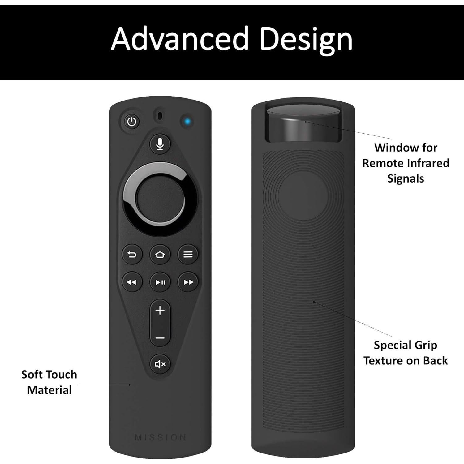 Mission Remote Case for The All-New Fire TV Voice Remote (2018 Version for Fire TV Stick 4K and Fire TV Cube) (Midnight Black)