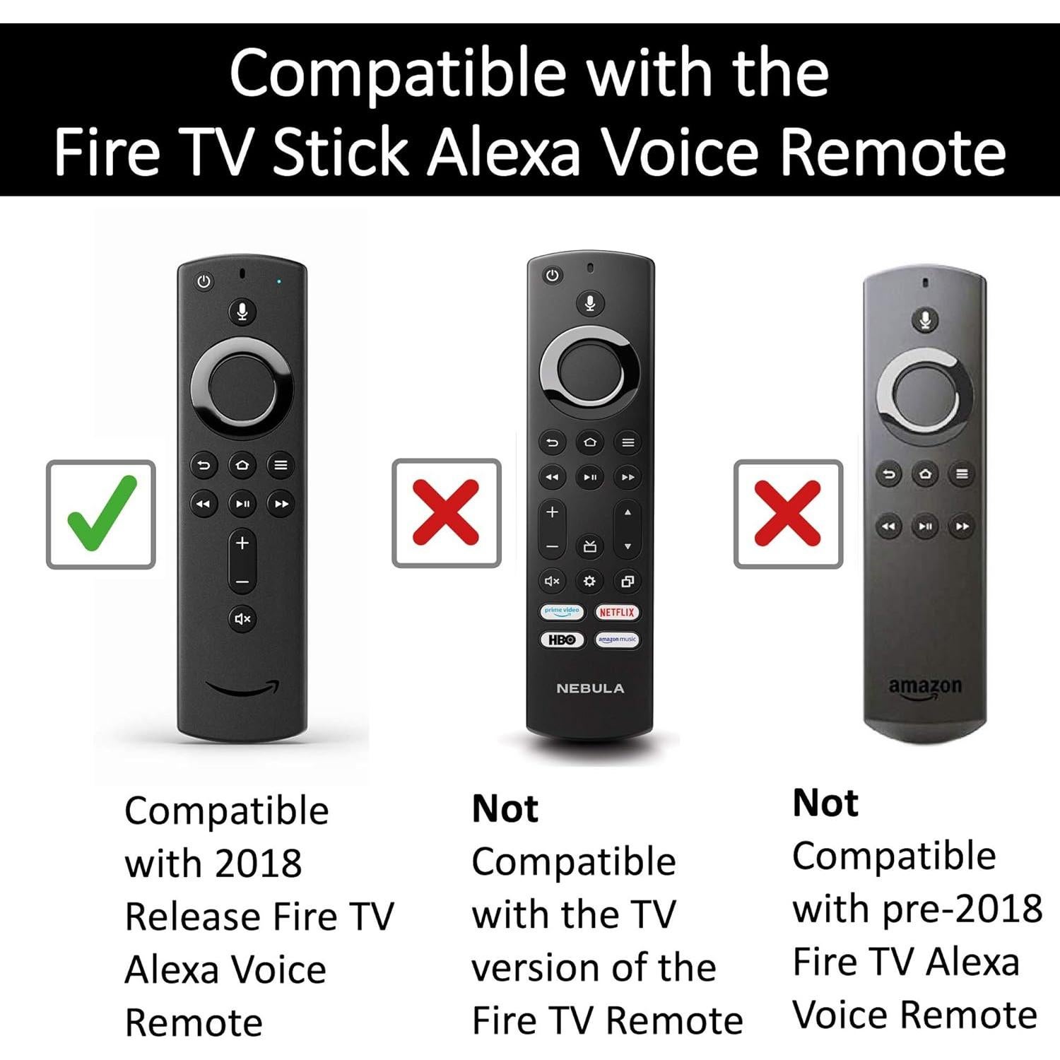 Mission Remote Case for The All-New Fire TV Voice Remote (2018 Version for Fire TV Stick 4K and Fire TV Cube) (Midnight Black)