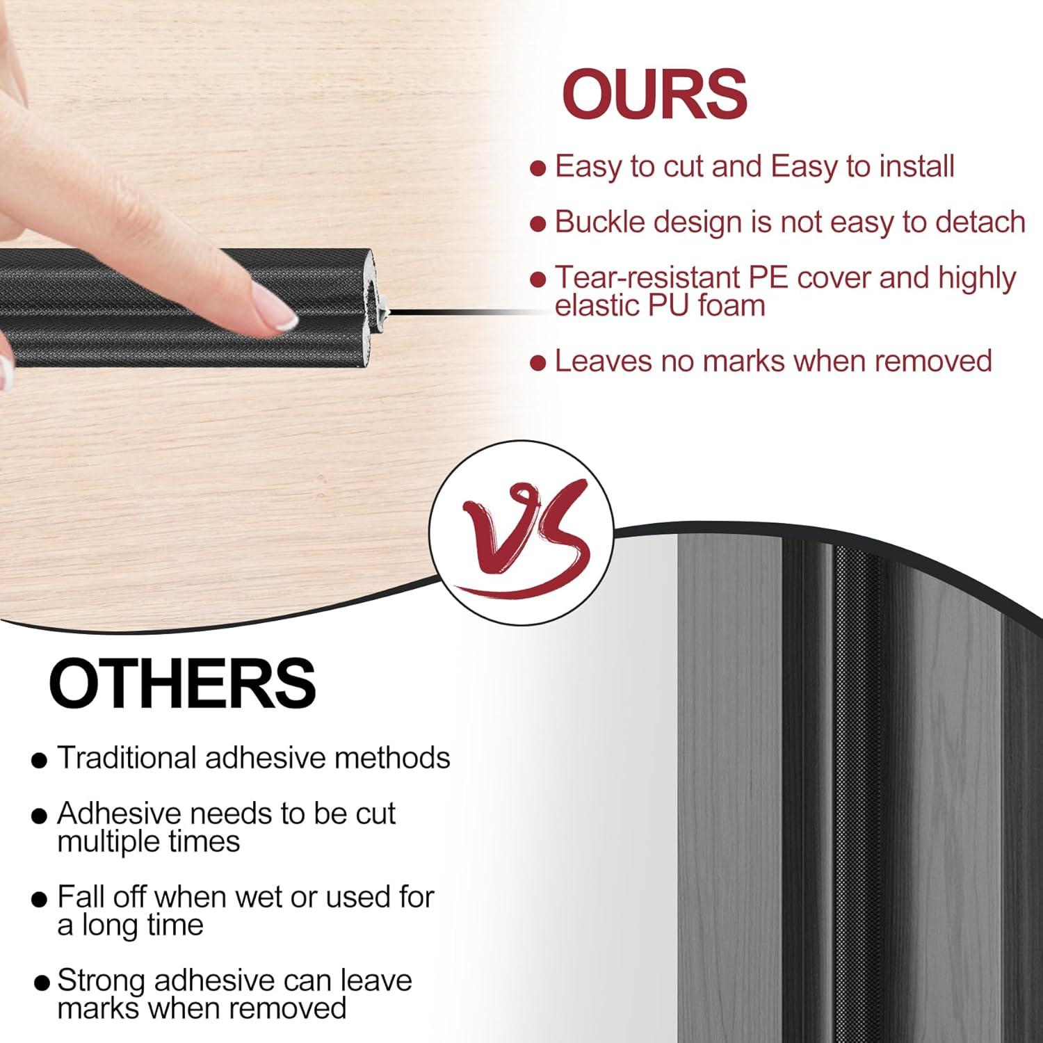 Tira de Sellado Kikerike 6m Negra para Puertas y Ventanas