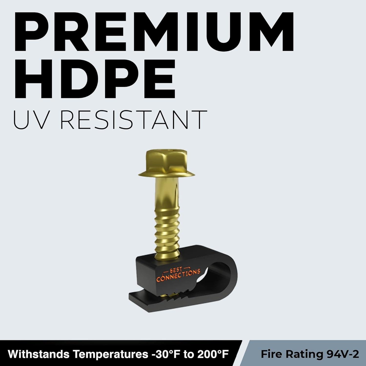 Clips de Cable Coaxial con Tornillo Preinsertado Best Connections - Paquete de 1000 Piezas