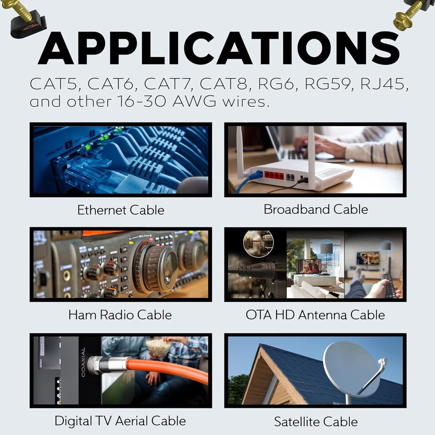 Clips de Cable Coaxial con Tornillo Preinsertado Best Connections - Paquete de 1000 Piezas