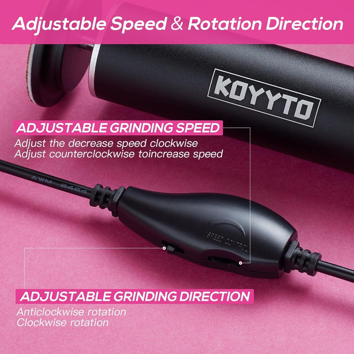 Lima de pies eléctrica KOYYTO con 60 discos de lija negra