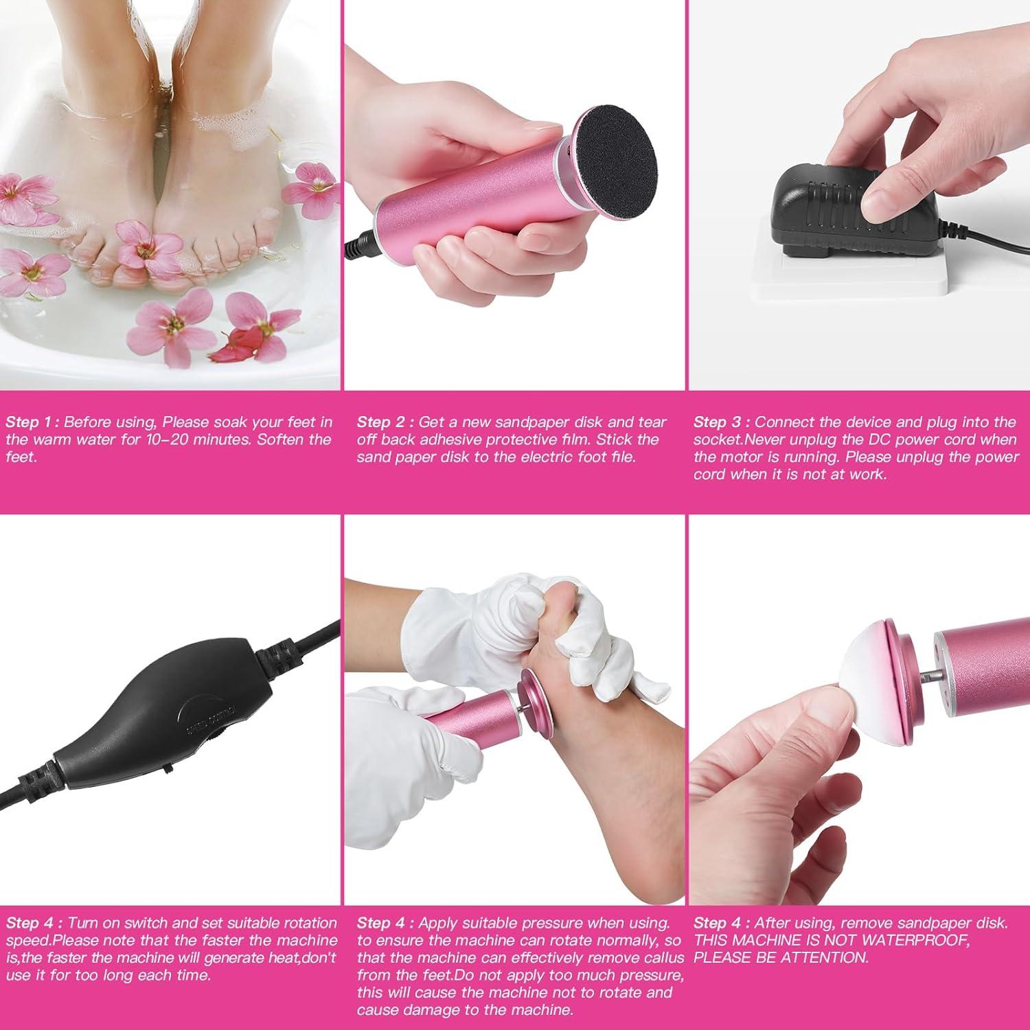 Lima de pies eléctrica KOYYTO con 60 discos de lija negra