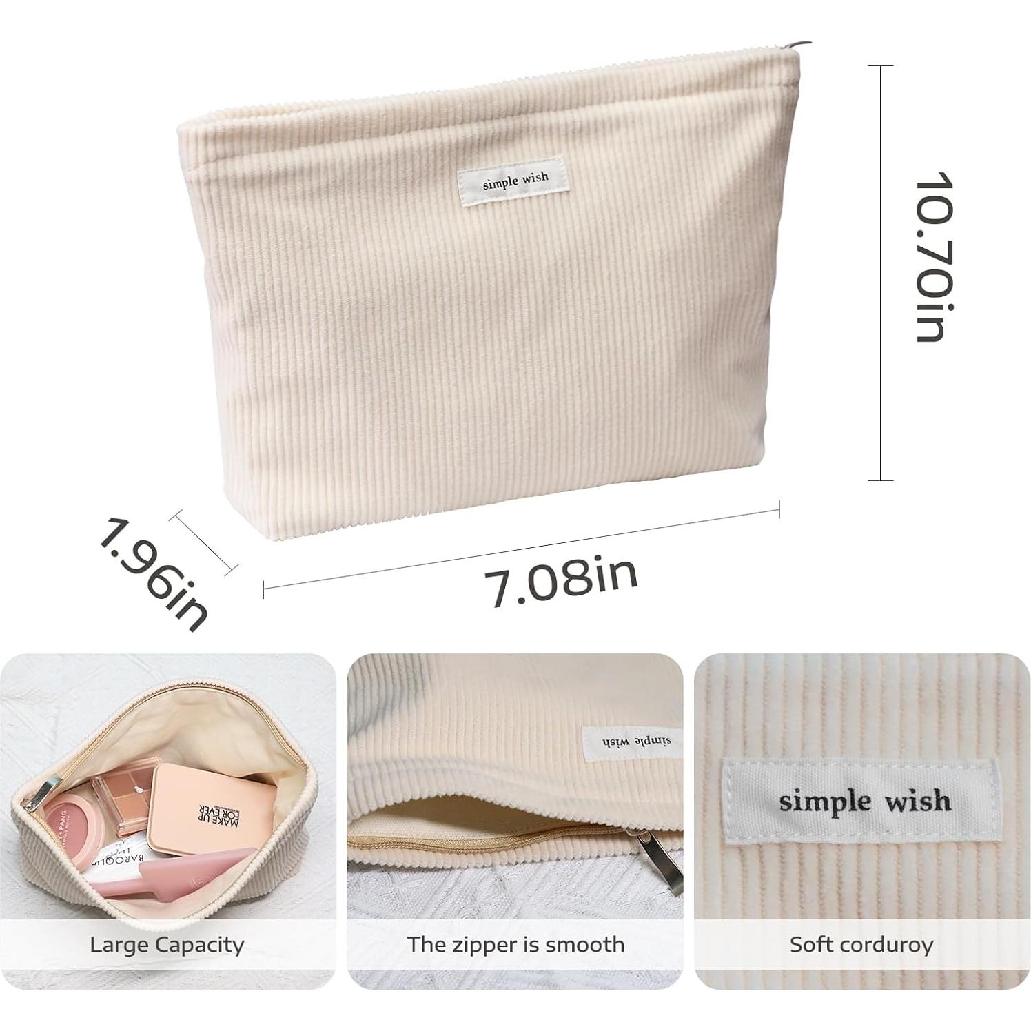 Bolsa de Maquillaje de Viaje Wudygirl Beige 27.3x19.1cm