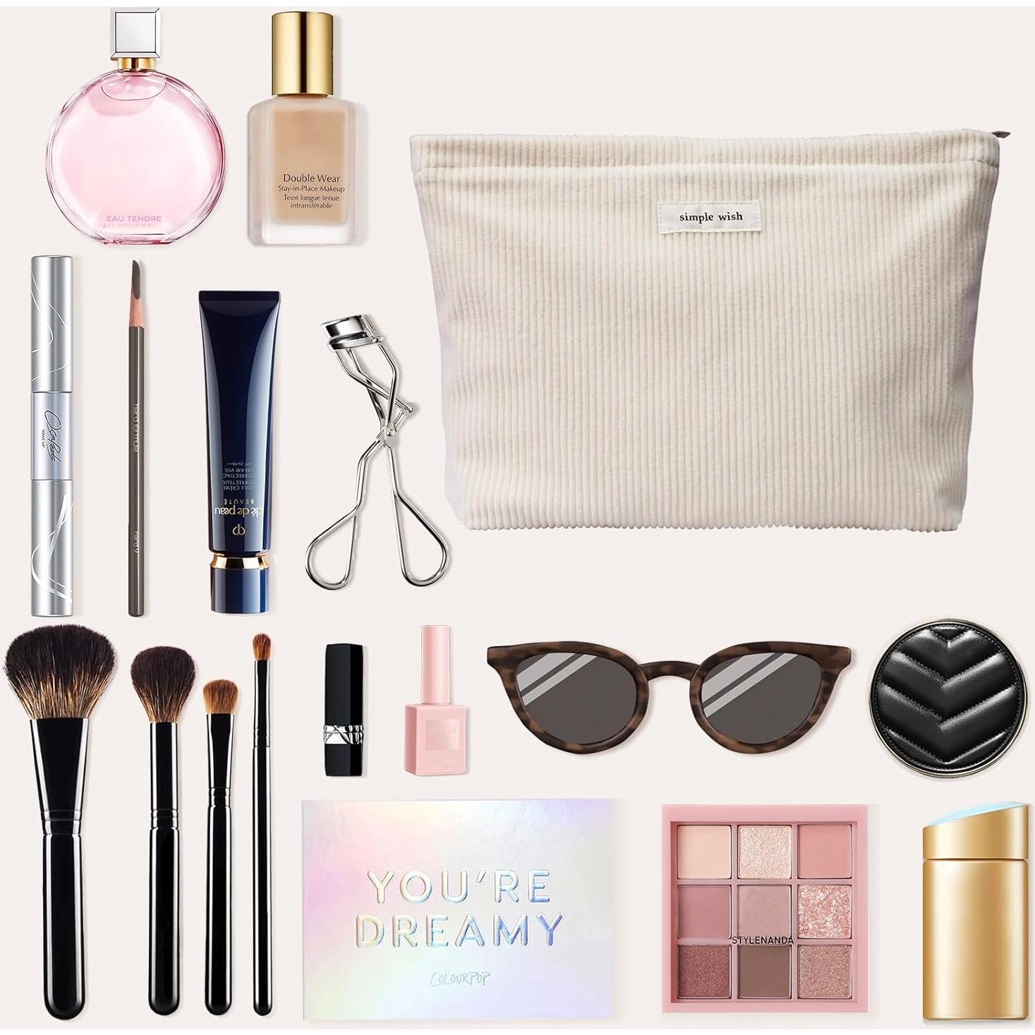 Bolsa de Maquillaje de Viaje Wudygirl Beige 27.3x19.1cm