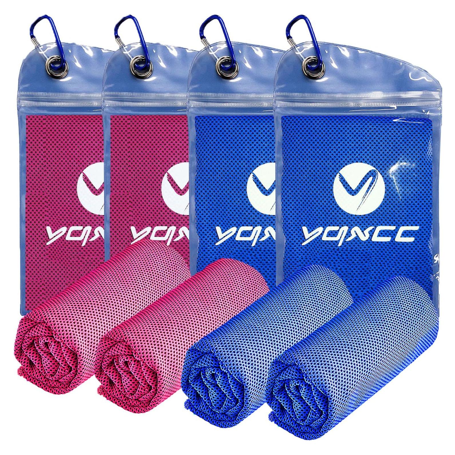 Paquete de 4 Toallas Refrigerantes YQXCC Microfibra 101.6x30.5cm