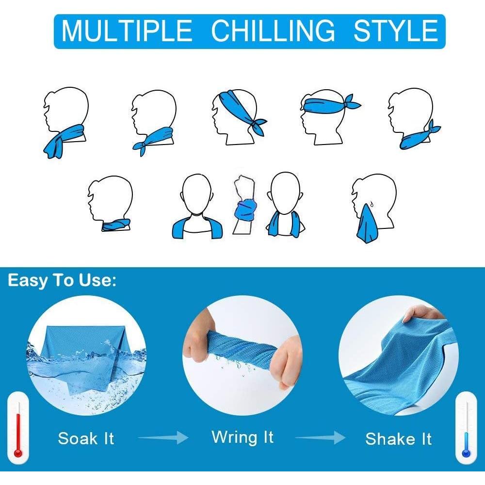 Paquete de 4 Toallas Refrigerantes YQXCC Microfibra 101.6x30.5cm