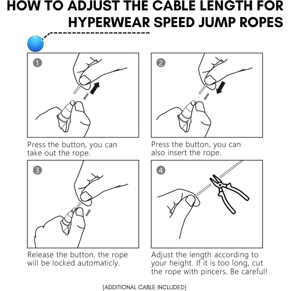 Cuerda de Salto Ajustable Hyperwear - Aluminio y Silicona