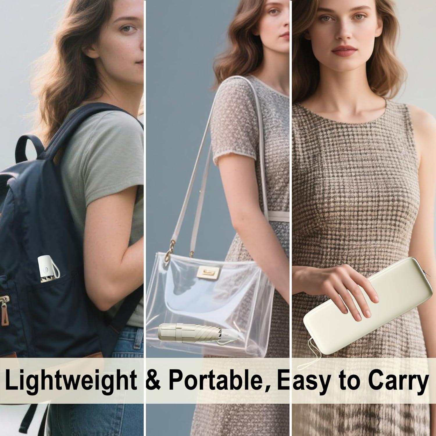 Paraguas Automático Mini Plegable Moorrlii - Resistente al Viento y UV