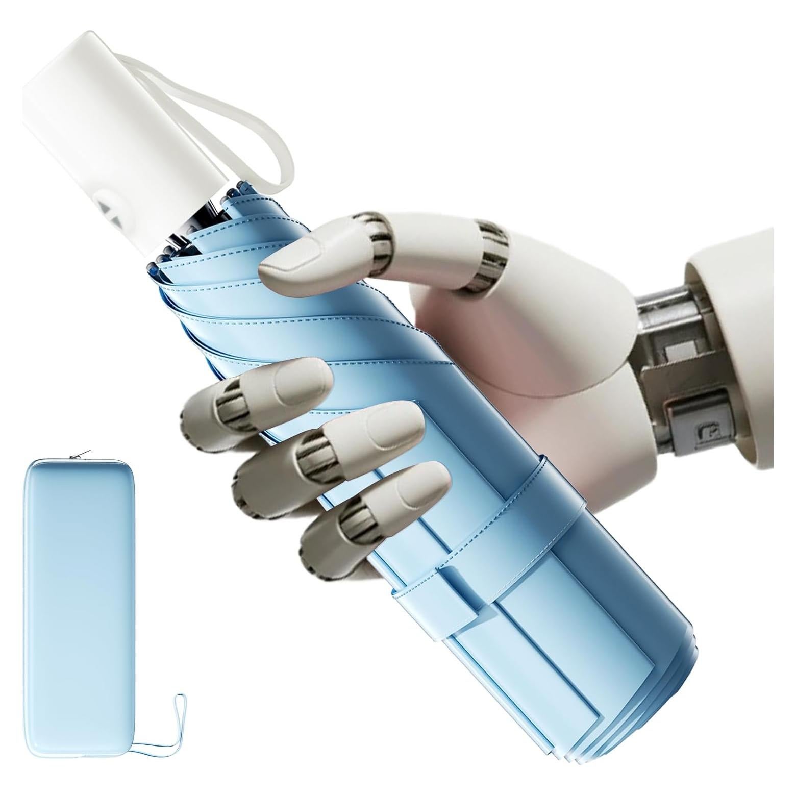 Paraguas Automático Mini Plegable Moorrlii Azul 24.89 cm