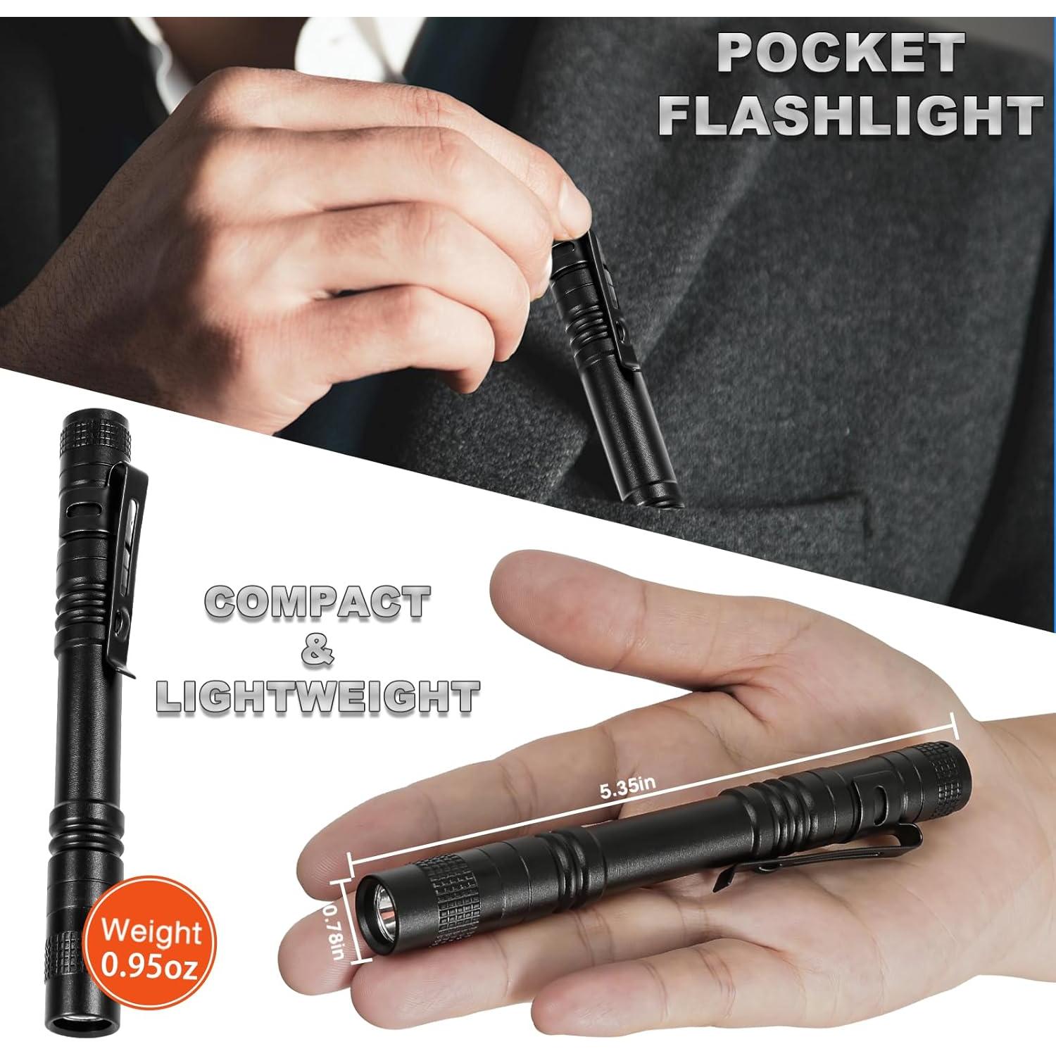 Linterna de Bolígrafos LED Bufccy 2 Paquetes Compactas 13.5cm