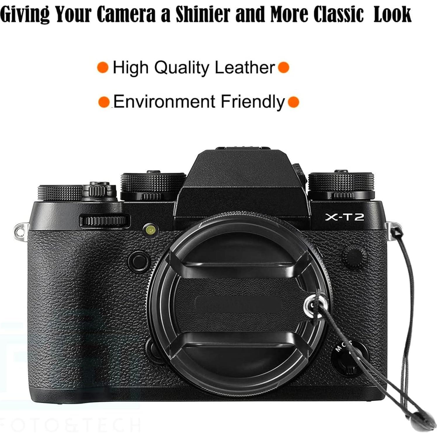 Tapa de Lente de Cuero Foto&Tech 39mm 2 Pack para Fujifilm