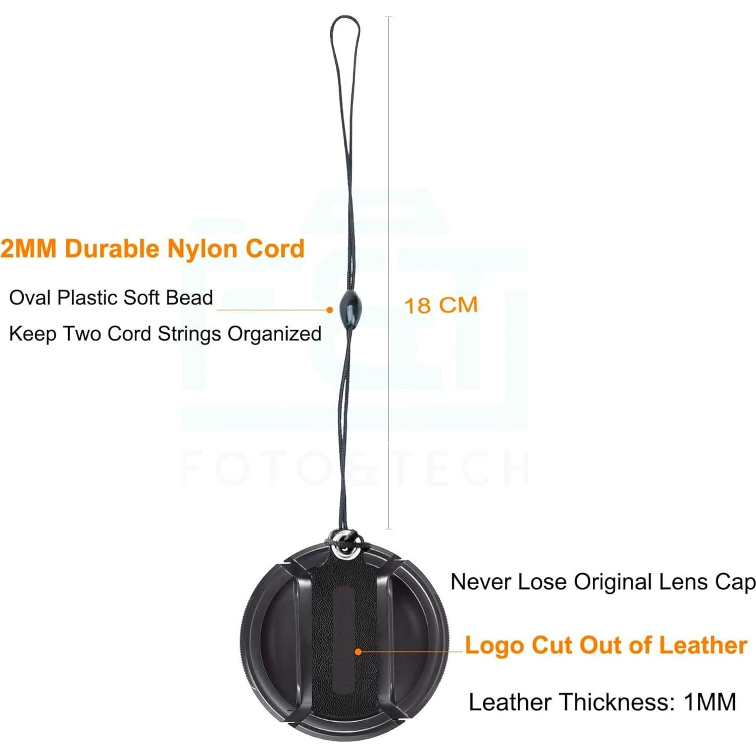 Tapa de Lente de Cuero Foto&Tech 39mm 2 Pack para Fujifilm