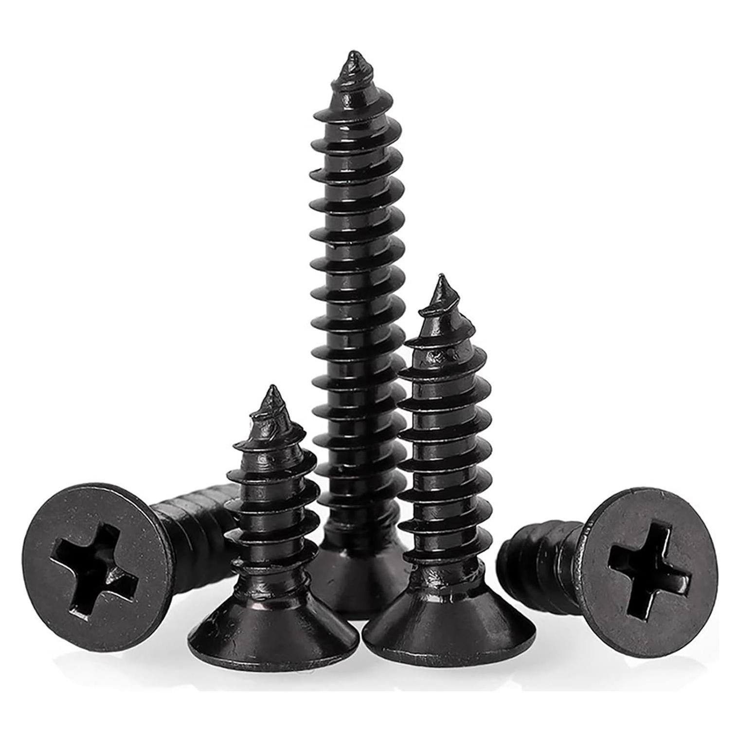 Juego de 100 Tornillos Autoperforantes M5 Phillips Negro