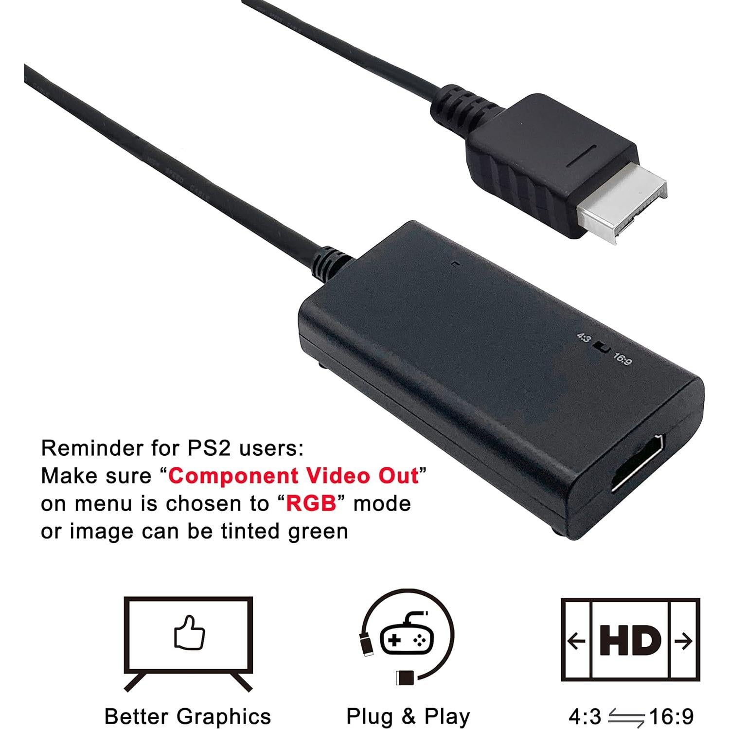 Cable HDMI LevelHike PS1/PS2 RGB 720P 1m/6m con interruptor