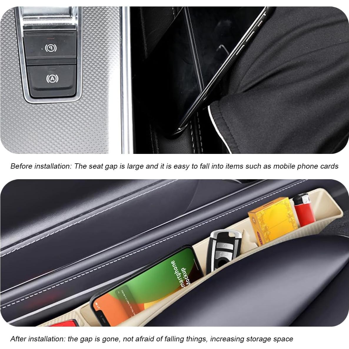 2 Piezas Relleno Espacio Asientos Coche Zpana Beige