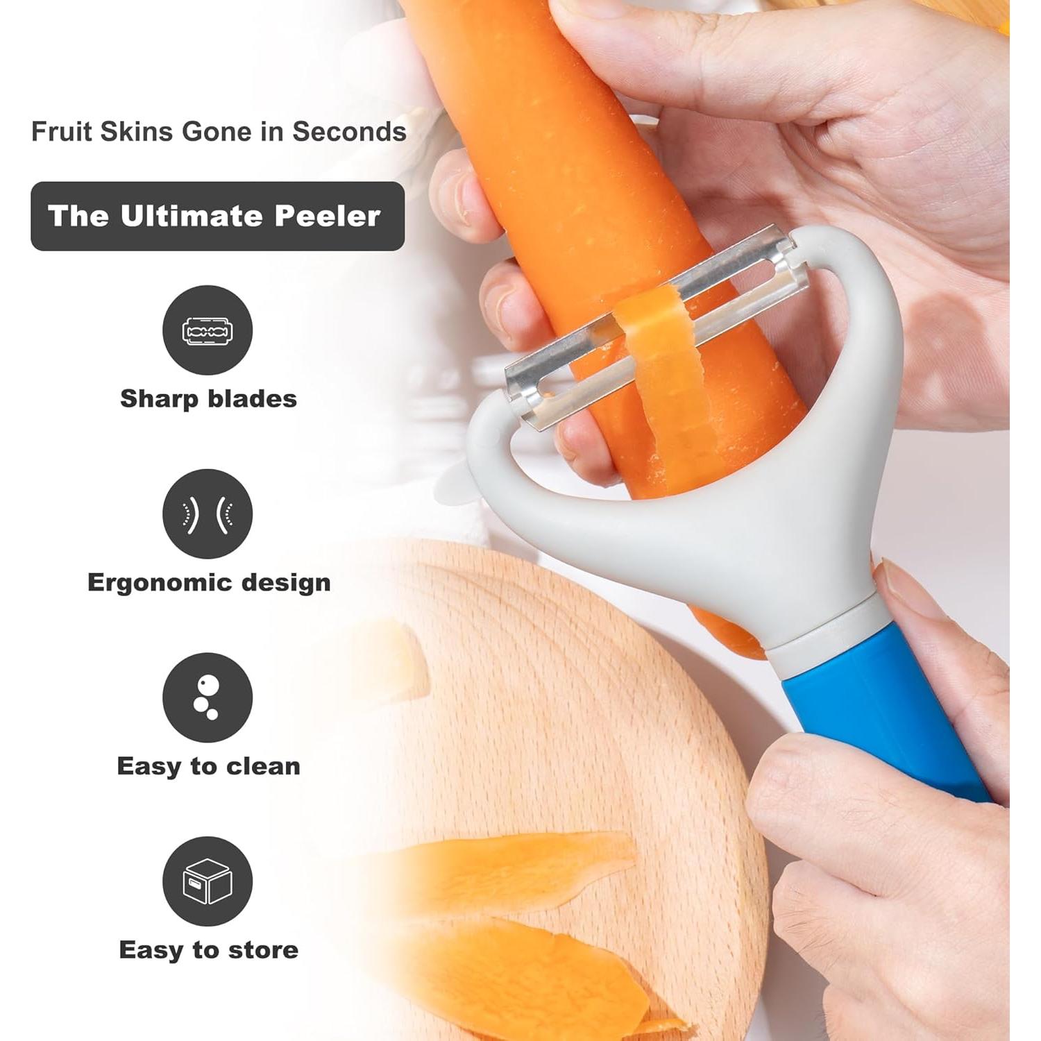 Pelador de Verduras y Frutas Li & Zhao en Y - Azul