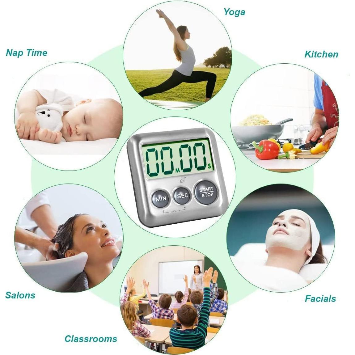Temporizador de Cocina Digital eTradewinds Acero Inoxidable 99.7g