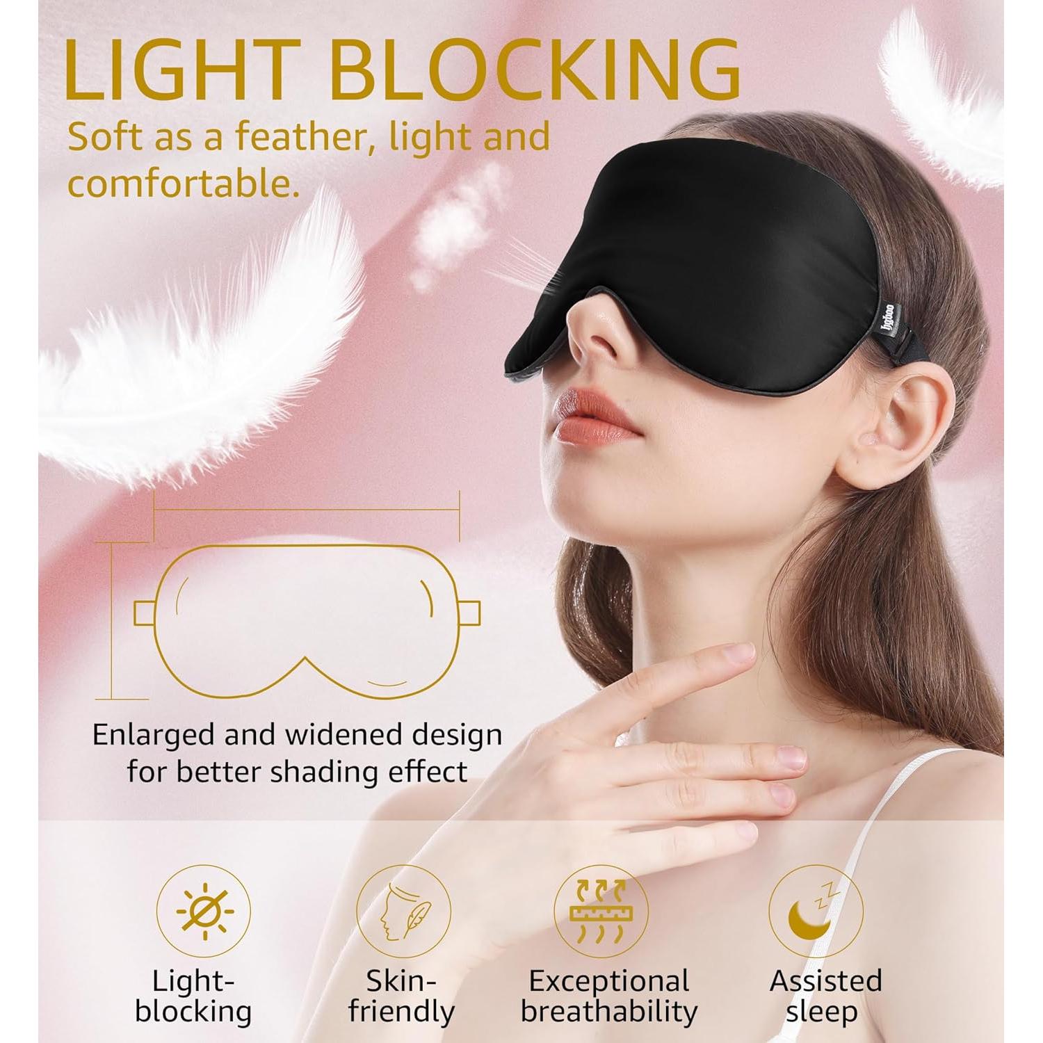 Máscara de Sueño de Seda HGBOO | 100% Seda Natural | Ajustable