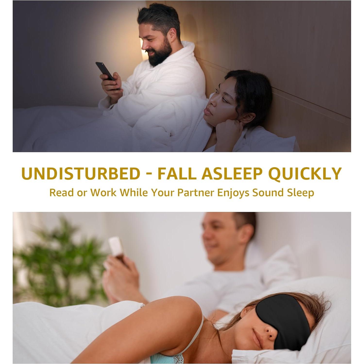 Máscara de Sueño de Seda HGBOO | 100% Seda Natural | Ajustable