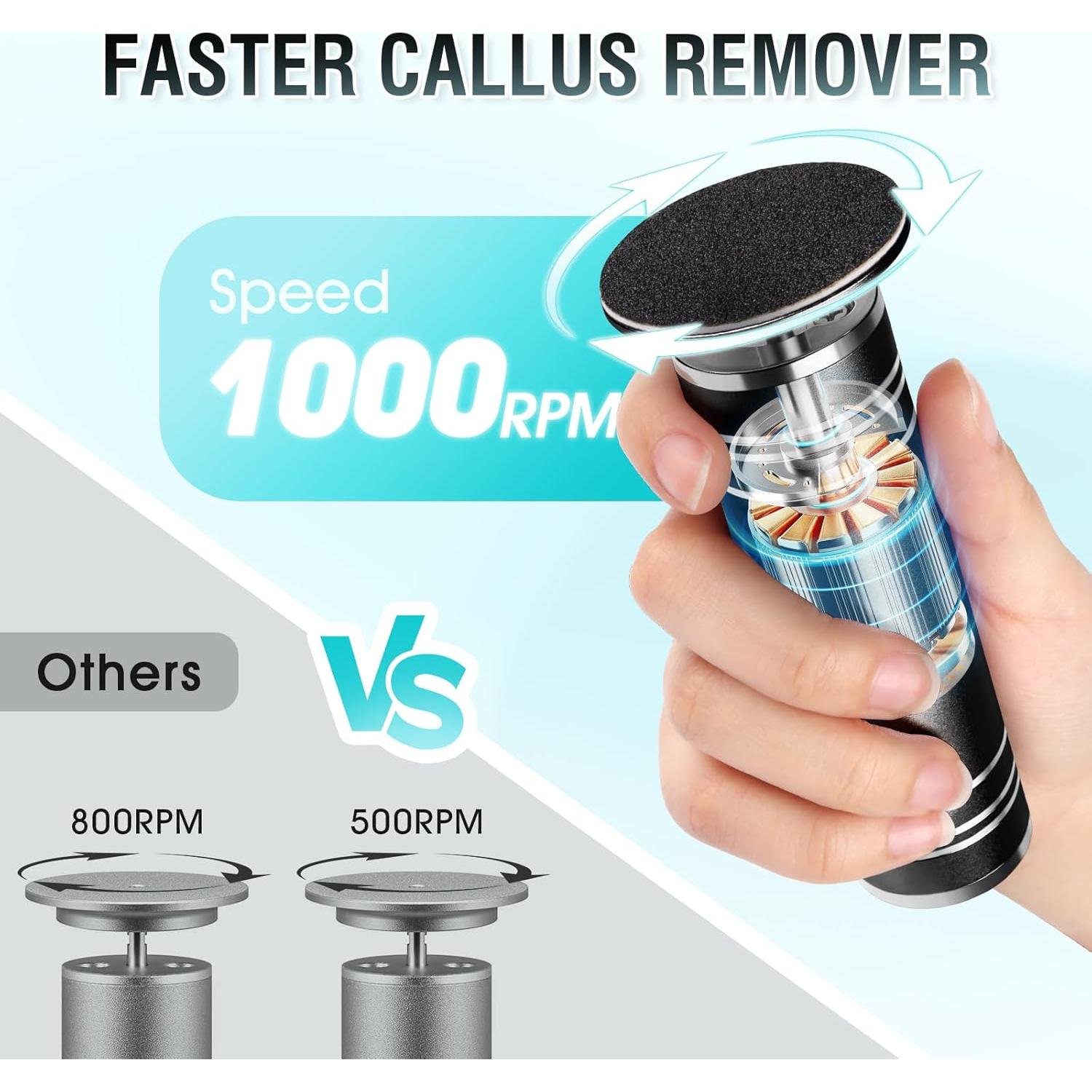 Removedor de Callos Eléctrico KZAOPZ con Velocidad Ajustable y 60 Discos