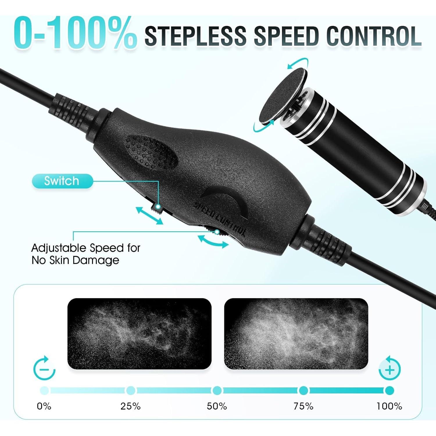 Removedor de Callos Eléctrico KZAOPZ con Velocidad Ajustable y 60 Discos