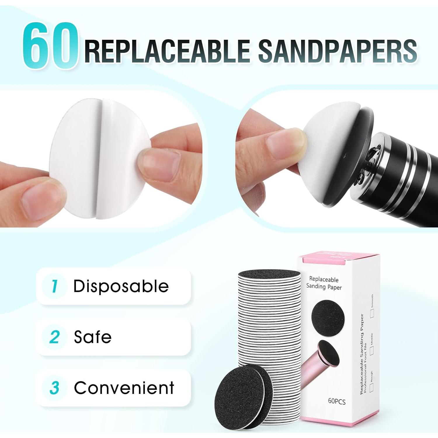 Removedor de Callos Eléctrico KZAOPZ con Velocidad Ajustable y 60 Discos