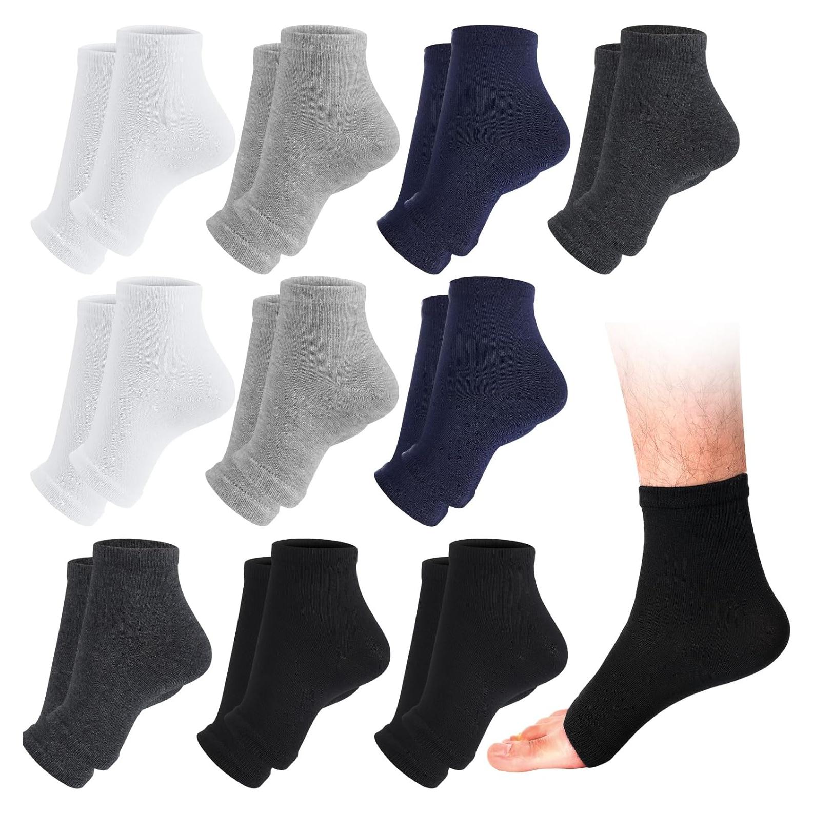 10 Pares de Calcetines Abiertos para Hombres Algodón Sin Dedos