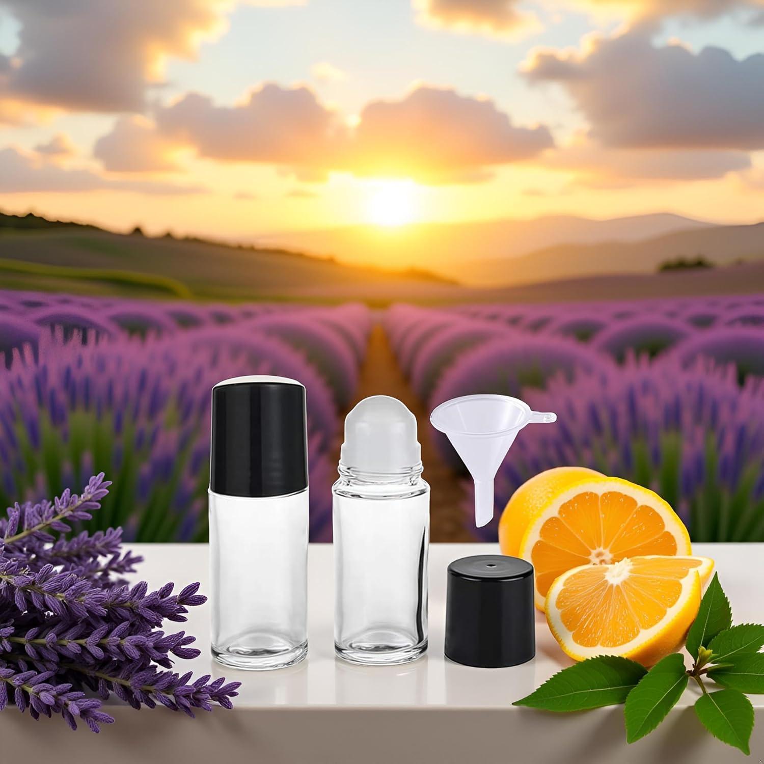 Juego de 2 Botellas Roller de Vidrio Mozff 30ml Negras