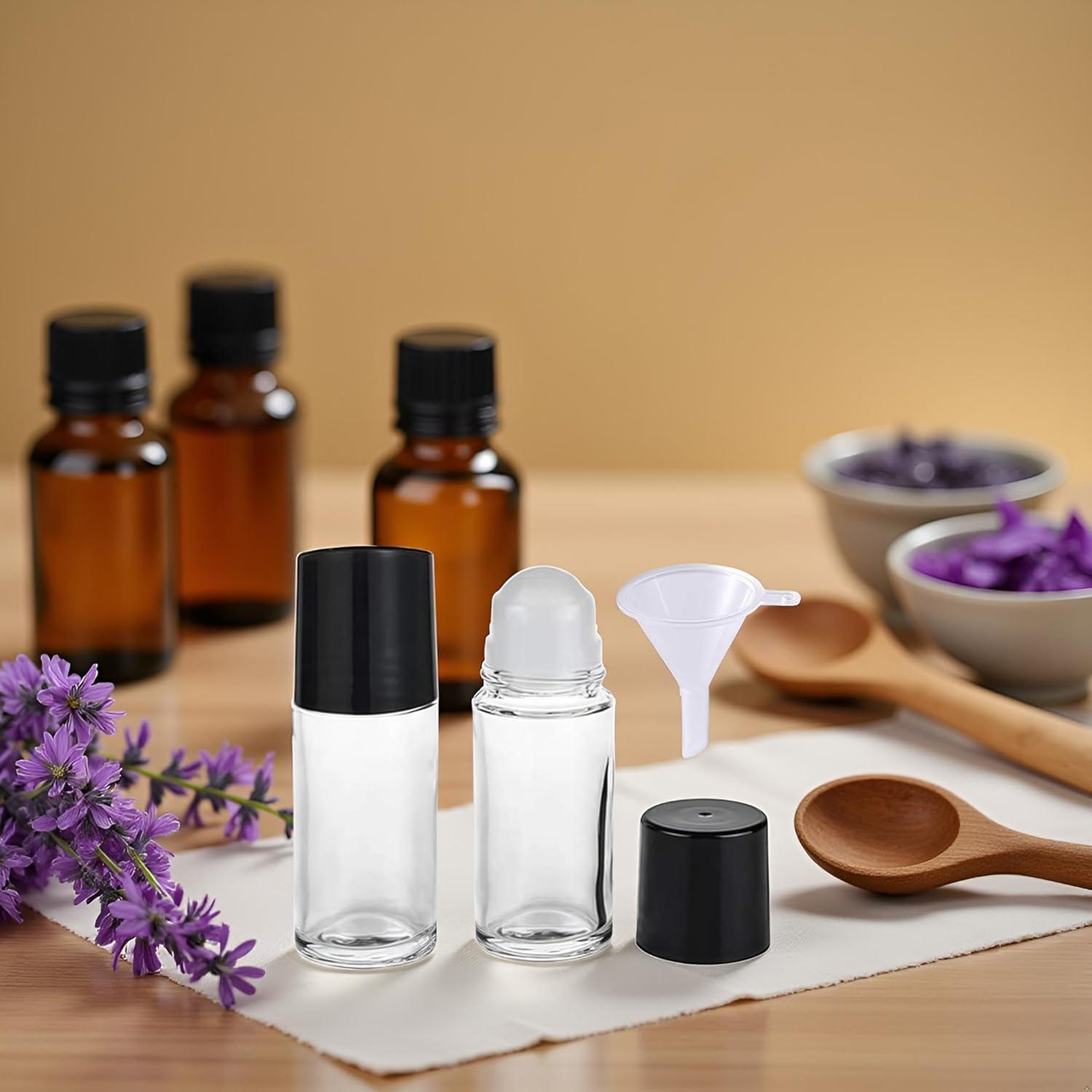 Juego de 2 Botellas Roller de Vidrio Mozff 30ml Negras