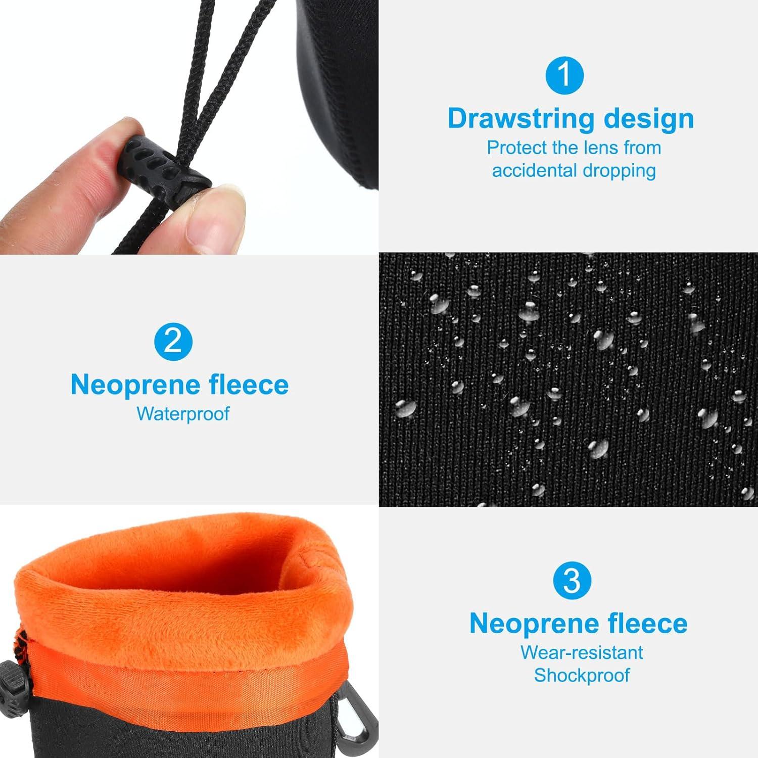 Bolsa para Lentes de Cámara PATIKIL Neopreno 10x7.6 cm