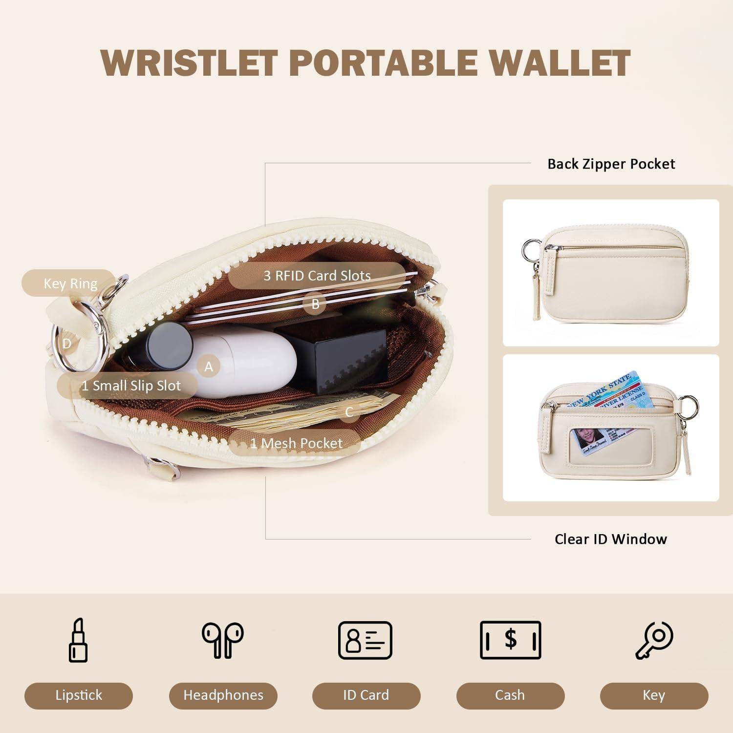 Cartera de muñeca POIUGOYA RFID Doble Bolsa Mujer