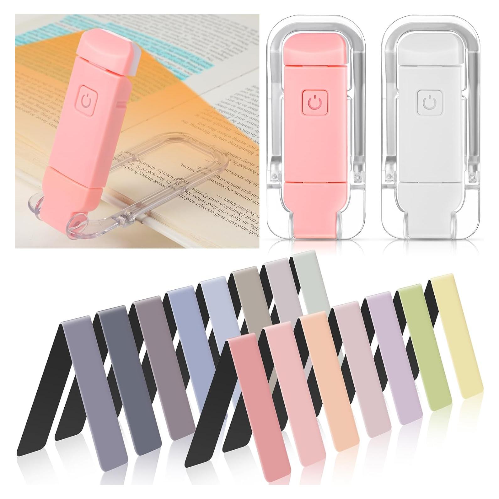 Paquete de 2 Lámparas de Lectura LED Glooglitter USB + 15 Marcadores