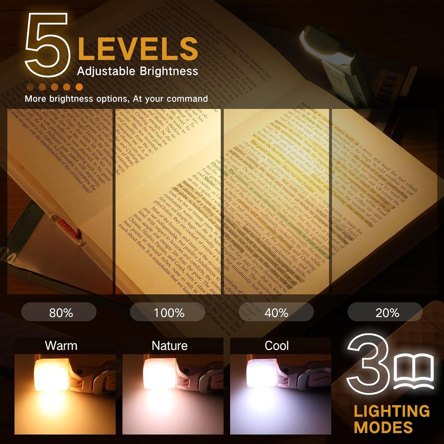 Paquete de 2 Lámparas de Lectura LED Glooglitter USB + 15 Marcadores