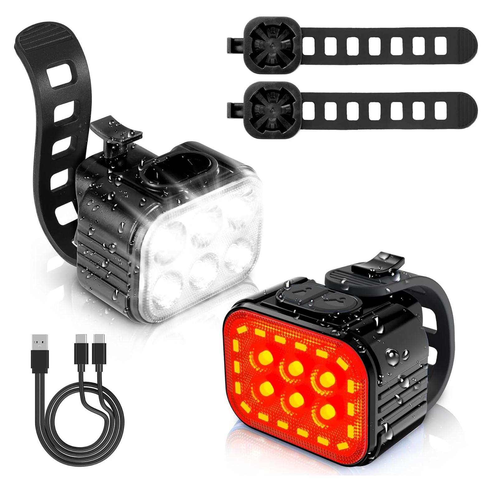 Conjunto de Luces para Bicicleta WORKPRO Recargables IP65