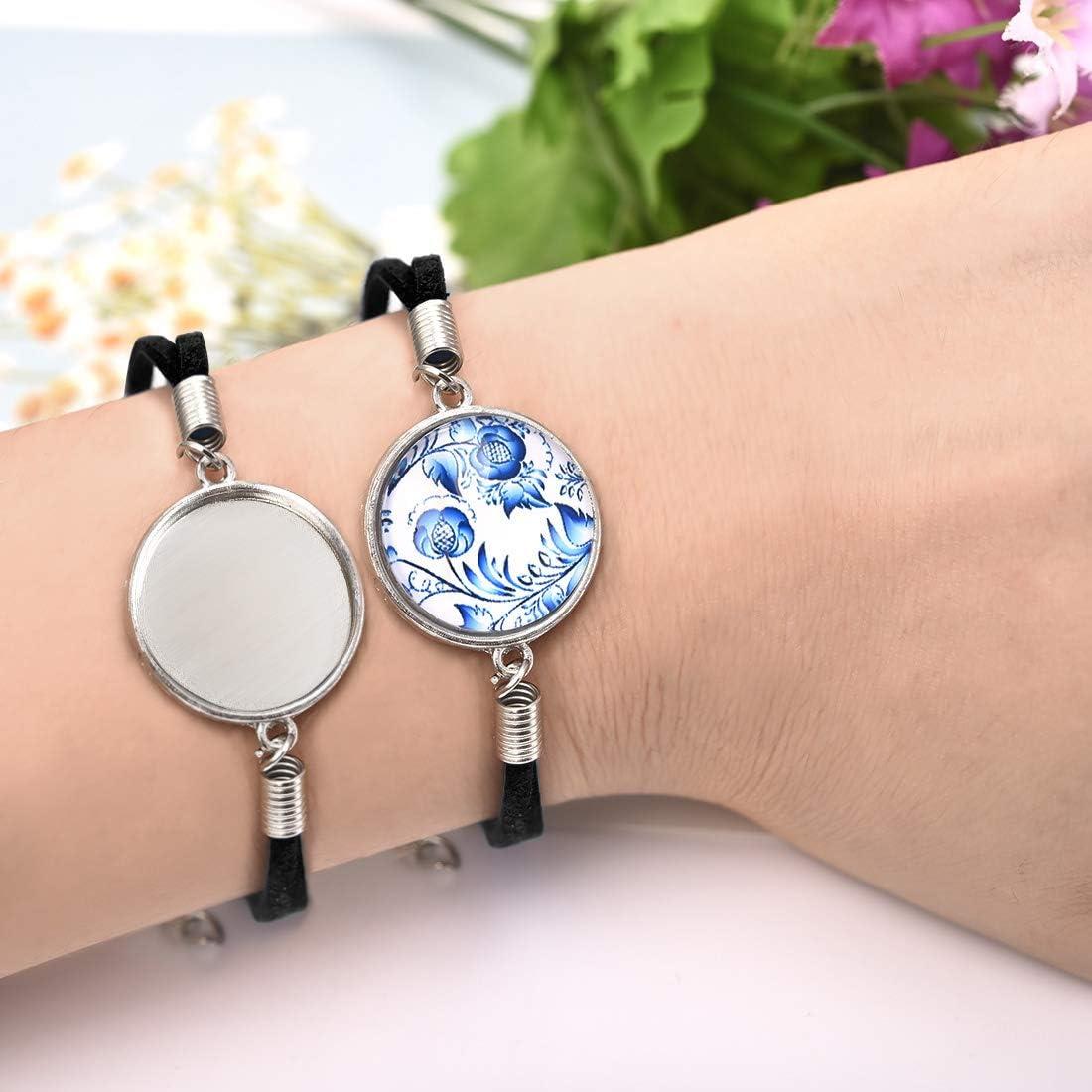 Kit de Fabricación de Joyería DROLE - 40 Piezas Pulseras Cuero Negro