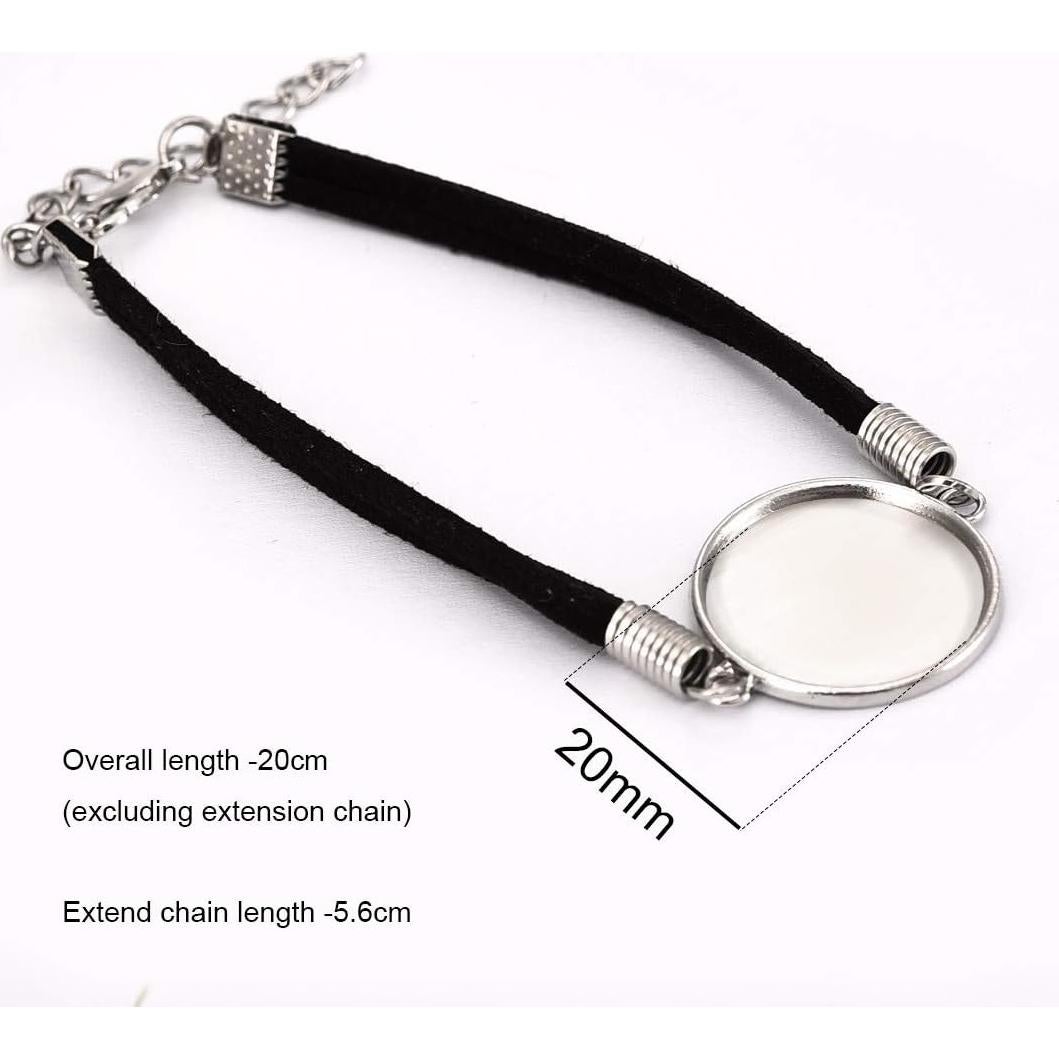 Kit de Fabricación de Joyería DROLE - 40 Piezas Pulseras Cuero Negro