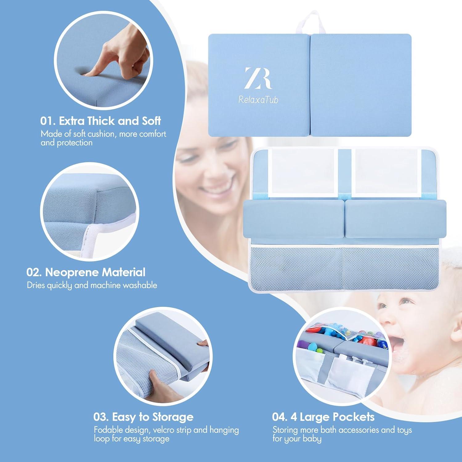 Juego de Almohadillas para Rodillas y Codos RelaxaTub Azul