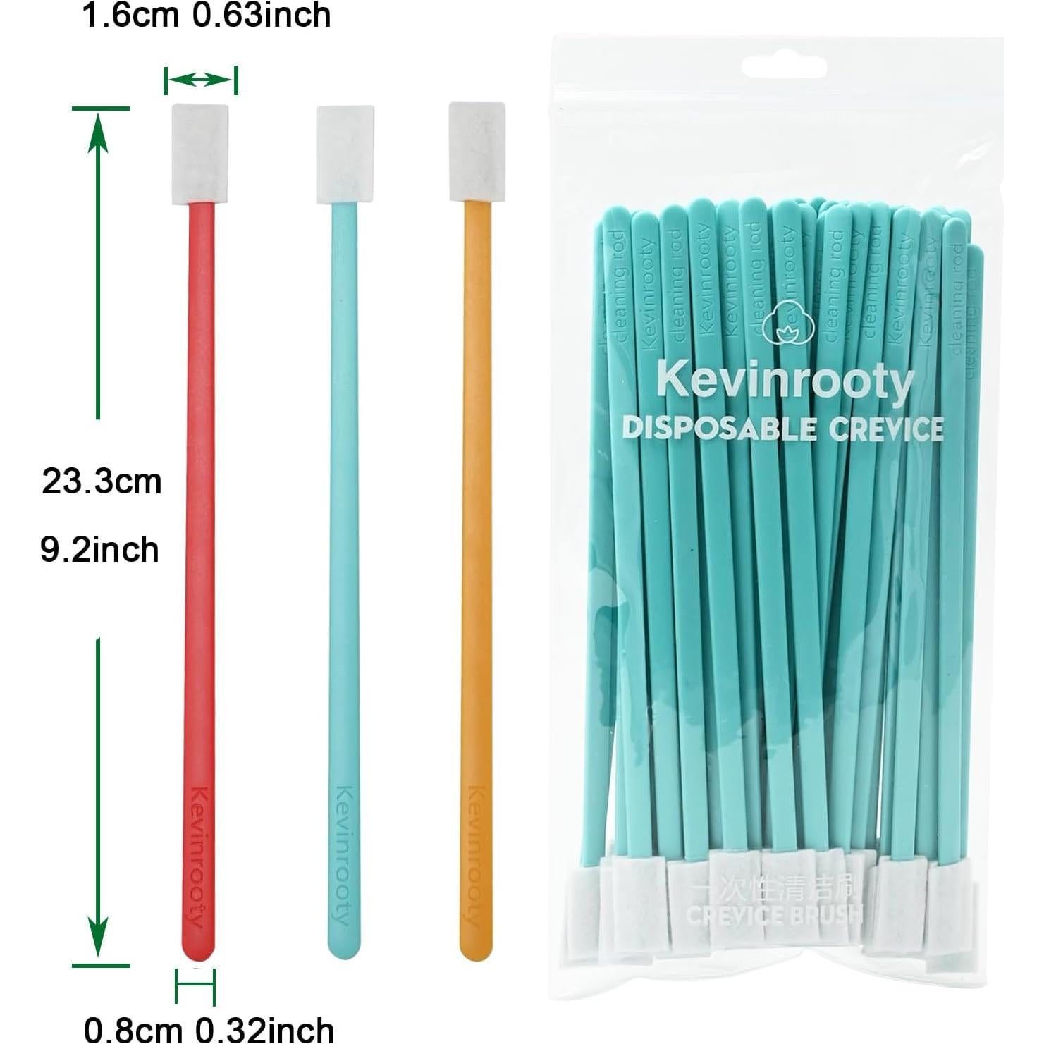 Kit de 50 Cepillos de Limpieza Desechables Kevinrooty Azul