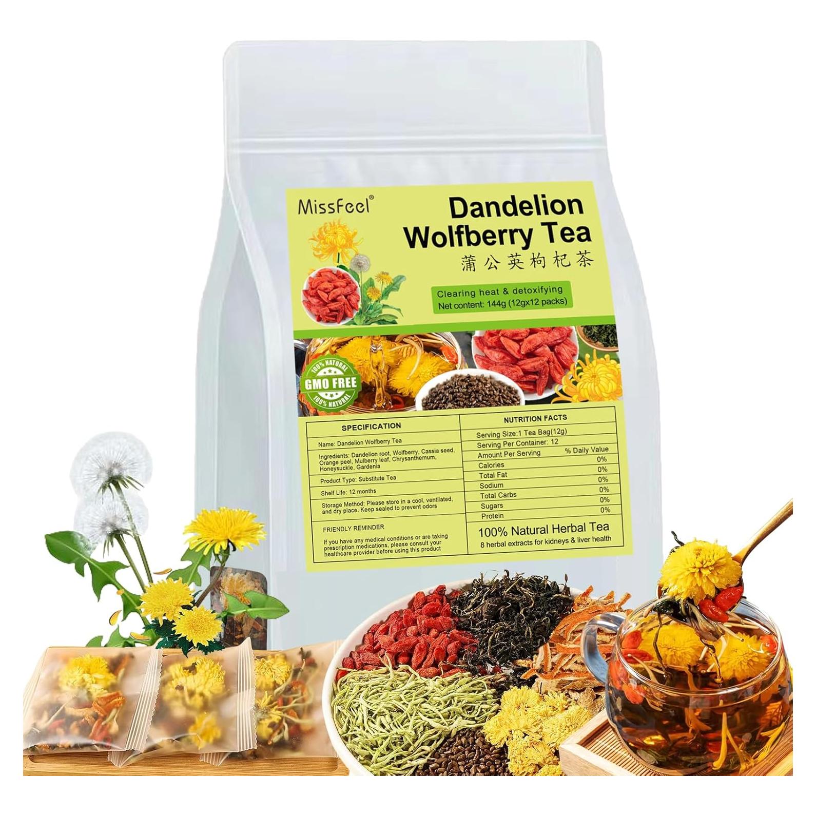 Té Herbal Natural Diente de León y Goji Miss Feel 144g