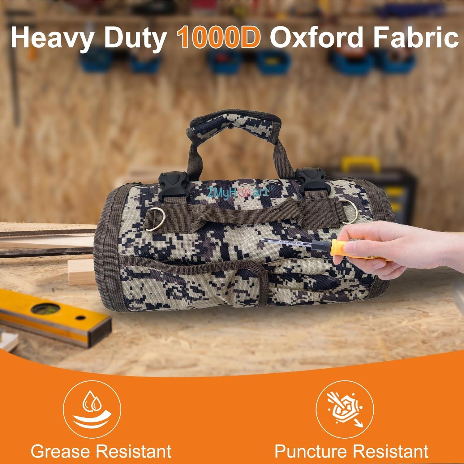 Bolsa de Herramientas Enrollable ZMyHeart Camuflaje 11 Bolsillos