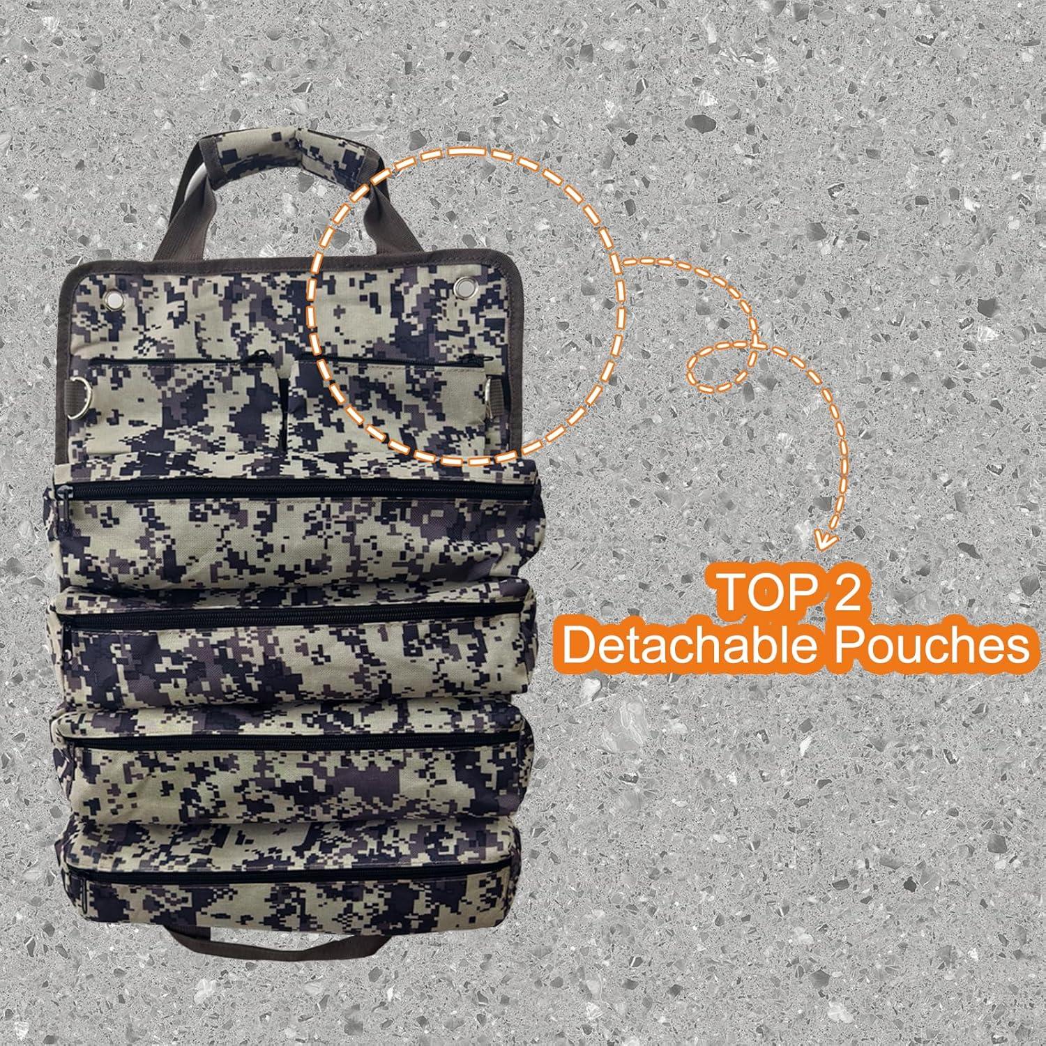 Bolsa de Herramientas Enrollable ZMyHeart Camuflaje 11 Bolsillos