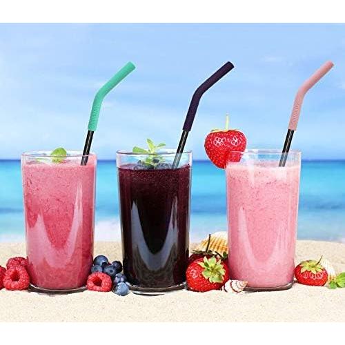 Conjunto de 5 Pajitas de Acero Inoxidable Senneny 6mm Flexibles