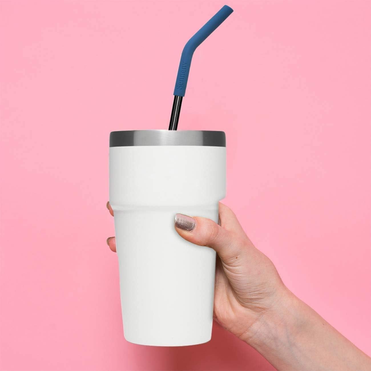 Conjunto de 5 Pajitas de Acero Inoxidable Senneny 6mm Flexibles