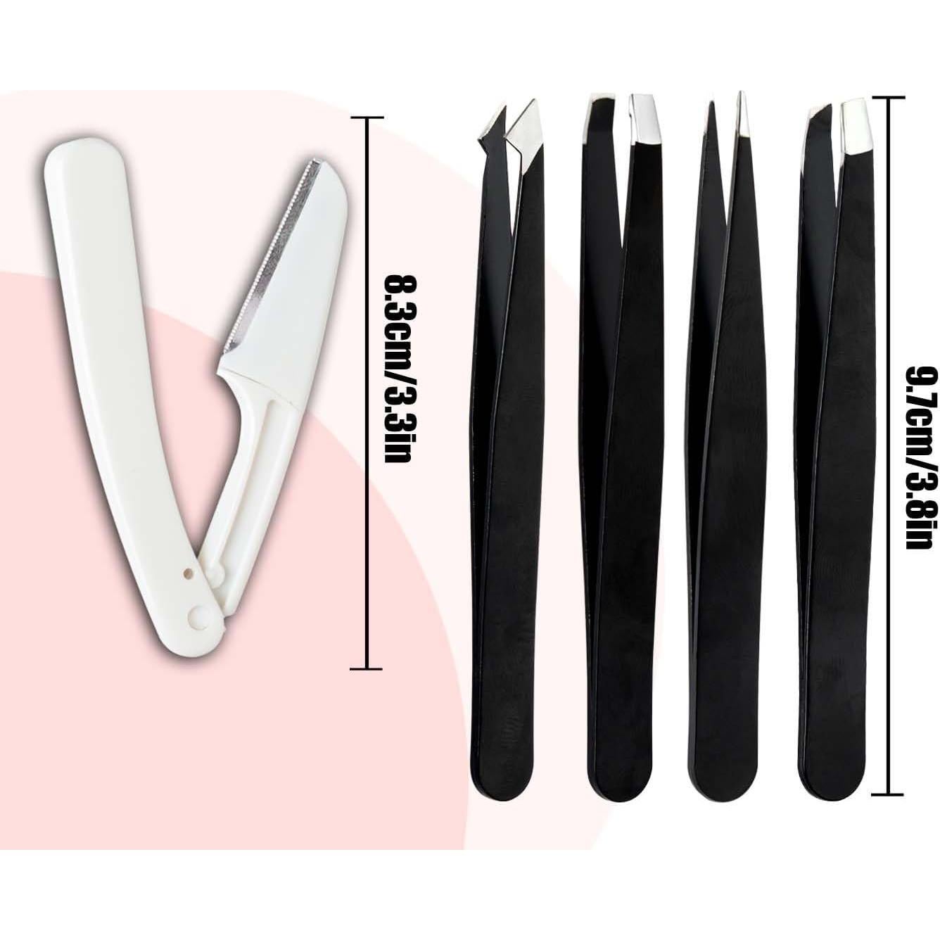 Kit de Pinzas Profesionales Muzioiernsu 9 Piezas Acero Inoxidable