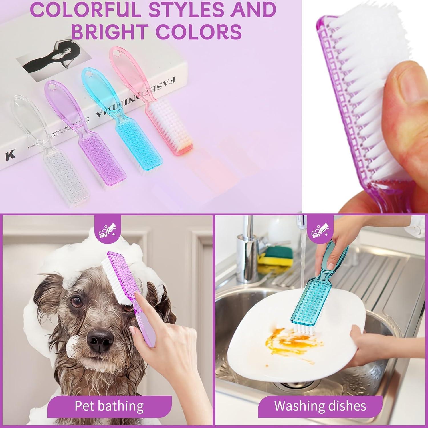 12 Cepillos de Limpieza de Uñas SQULIGT Azul Claro