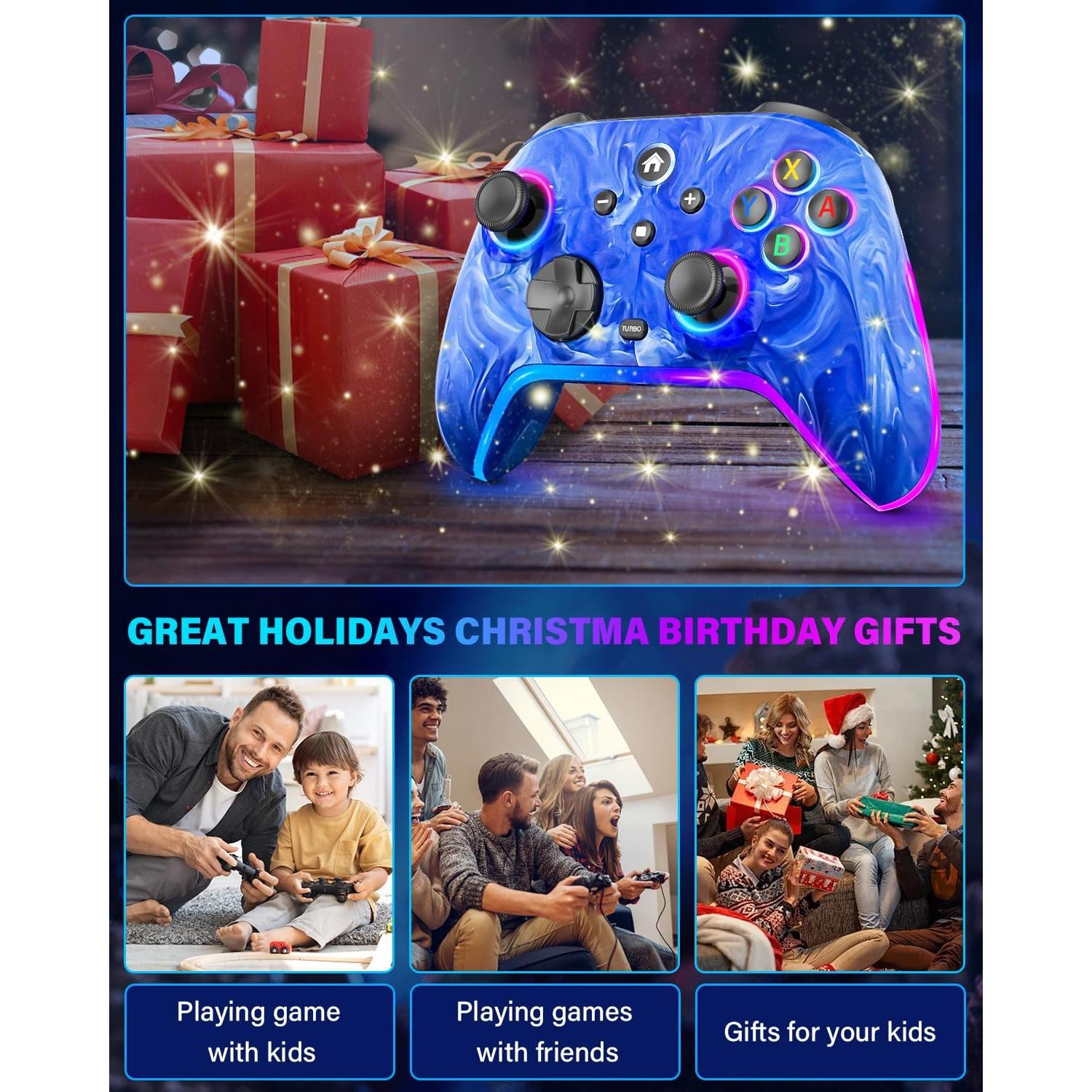 Controlador Inalámbrico KINGLINE para Nintendo Switch - 1200mAh, RGB